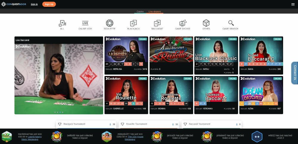 Conquestador Live Casino