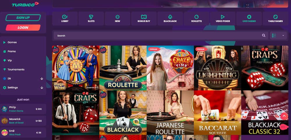 Turbico Live Casino