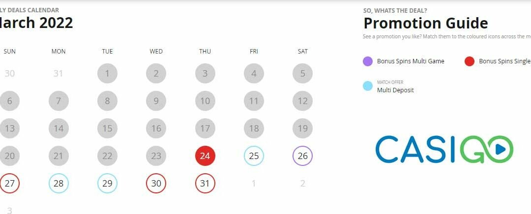 CasiGO Promotions Calendar